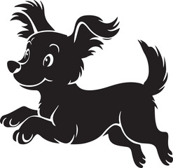 A cute dog silhouette Illustration vector .
