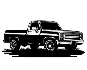 Retro truck vector illustration , classic pickup car © Createcorner
