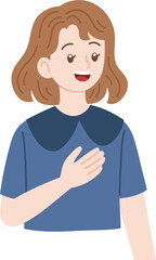 woman with explaining gesture illustration