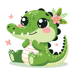 Obraz premium cute alligator vector Adobe Illustrator Artwork