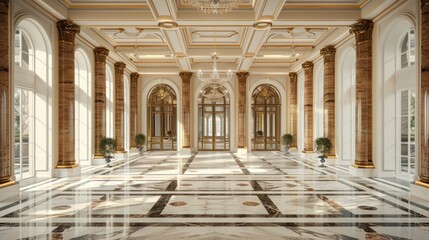 Obraz premium Classic Architectural Space Building Interior with Typical Ornamental Details 