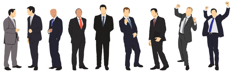 businessman set full isolated