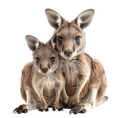Fototapeta premium Adorable Kangaroo Mother with Joey