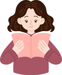 woman reading book relaxing cute 