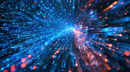 Fototapeta premium High-Speed Data Transfer Worldwide: Abstract Technology Background