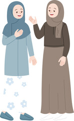 woman having conversation character illustration