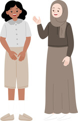 woman having conversation character illustration