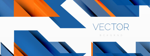 Fototapeta premium Speed and sport geometric background. Color lines dynamic template for wallpaper, banner, background or landing