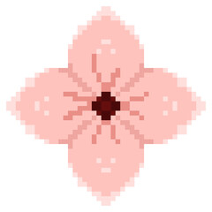 Fototapeta premium cute pixelated flower hand drawn decoration