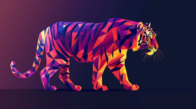 A polygon tiger,geometric shape