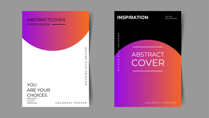 Creative covers or horizontal posters in modern minimal style for corporate identity, branding, banner, poster, advertising. Modern layout design template with dynamic colorful overlay lines