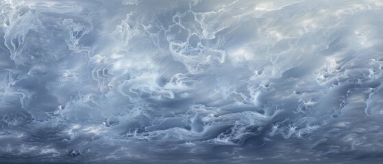 Obraz premium Panoramic close-up, high detail scan of altostratus cloud material, Generative AI