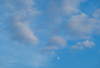 Beautiful summer skies during morning. Natural scenery of Latvia, Northern Europe.