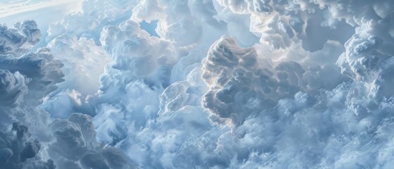 Panoramic close-up, high detail scan of kelvin-helmholtz cloud material, Generative AI