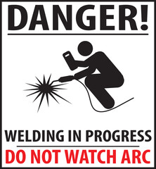 Welding in progress sign vector.eps