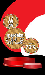 Indonesia independence day sale promo social media post template