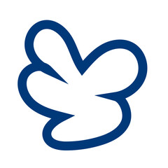 Navy abstract shapes outline vector 