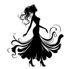 Lady model  silhouette various action illustration png.5000x5000 px.