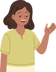 woman with explaining gesture illustration