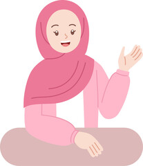 woman with explaining gesture illustration