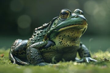American Bullfrog, Macro,Left side view