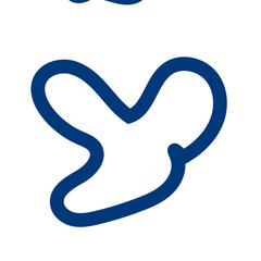 Navy abstract shapes outline vector 