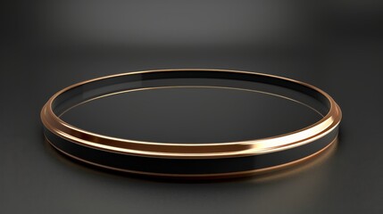 Black And Gold Circular Platform On Black Background