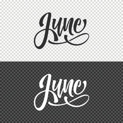 june lettering clipart element design