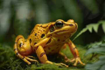 Fototapeta premium Panamanian Golden Frog, Macro,Left side view
