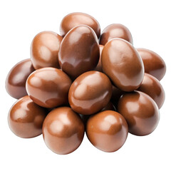 Obraz premium Pile of chocolate covered egg isolated on transparent background
