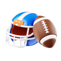 Naklejka premium 3d american football helmet and ball