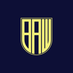 baw letter logo design