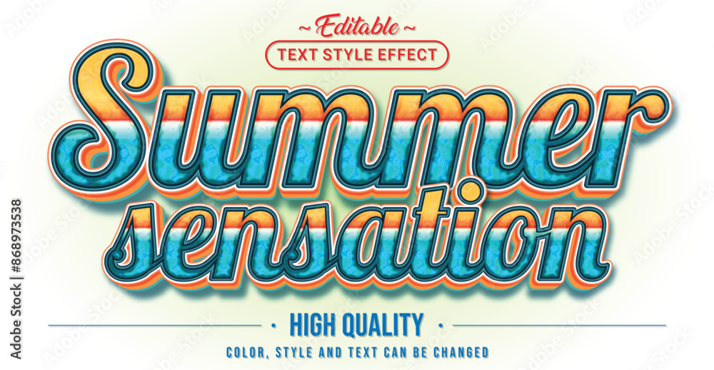 Poster Editable text style effect - Summer Sensation text style theme.