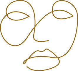 Abstract Face Line Art Element