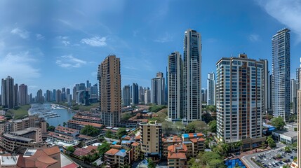 Obraz premium Panoramic View of Skyscrapers in Panama City