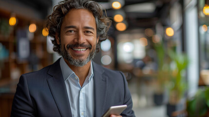 Fototapeta premium Portrait of a business man in a suit in the office