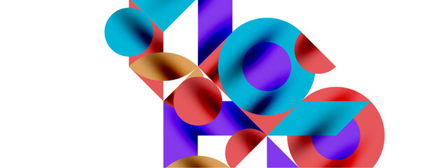 Circle pattern, round elements with lines and arrows composition for wallpaper, banner, background or landing