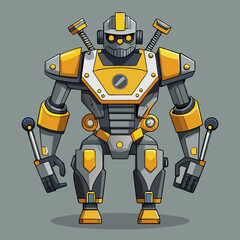 Space Miner Bot a cartoon of a robot with a star on the top