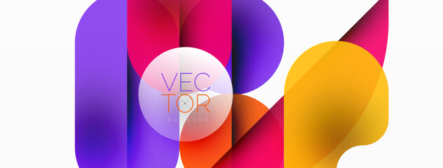 Fototapeta premium Minimal round shapes geometric abstract background. Circle design. Trendy techno business template for wallpaper, banner, background or landing