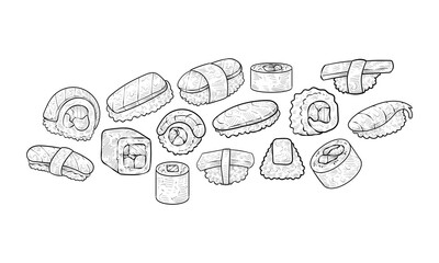 sushi handdrawn collection