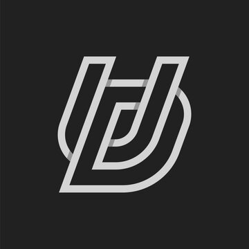 Intiail Letter DU or UD  Logo, Monogram Logo letter D with U combination, design logo template, vector illustration