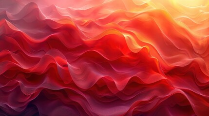 Obraz premium a digitally created abstract painting. The painting is made up of a series of undulating waves of red, orange, and yellow. 