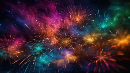 Fototapeta premium a close up of fireworks that is on a tree