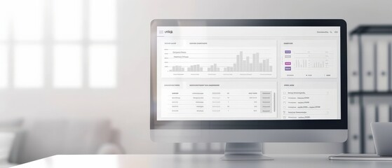 Modern computer screen displaying graphs and data analysis.