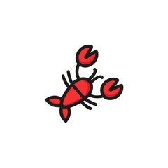 Crawfish line icon. Freshwater, lobster, pincer. Seafood concept. Vector illustration can be used for topics like delicatessen, fresh market, restaurant