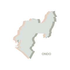 Ondo Map - World Map International vector template. Nigeria region silhouette vector illustration