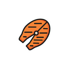 Fish steak line icon. Food, grilled, salmon. Fresh market concept. Vector illustration can be used for topics like menu, seafood, bbq