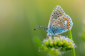 Obraz premium Common blue butterfly, nature and wildlife