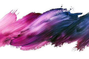 Vibrant pink and purple acrylic paint brush strokes on transparent background, abstract artistic design element, creative colorful texture for digital art projects