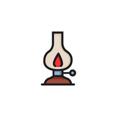 Kerosene lamp line icon. Oil, gas, flame. Lighting concept. Can be used for topics like campfire, touristic equipment, hiking